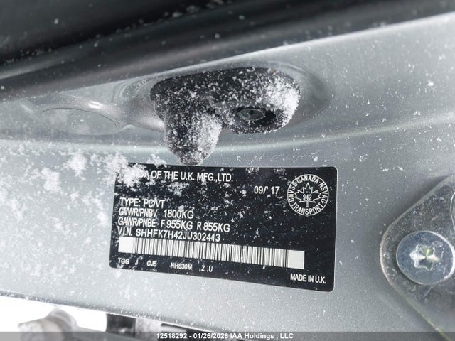 SHHFK7H42JU302413 Honda Civic Sport