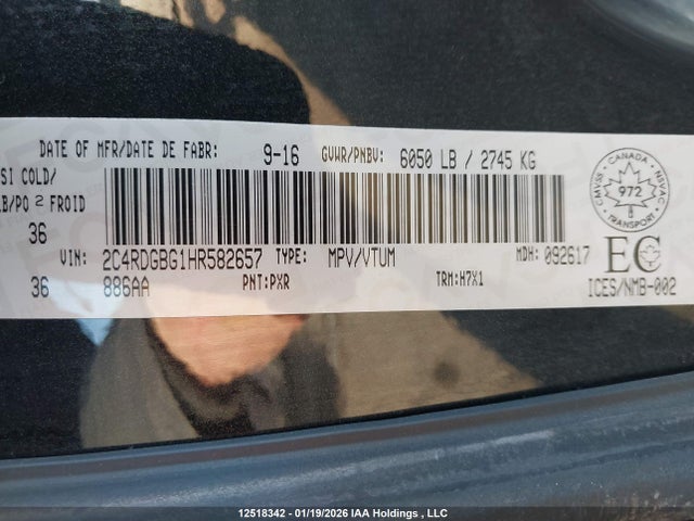 2C4RDGBG1HR582657 Dodge Grand Caravan Se