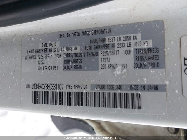 JM3KE4CY3E0331107 Mazda Cx-5 Gs