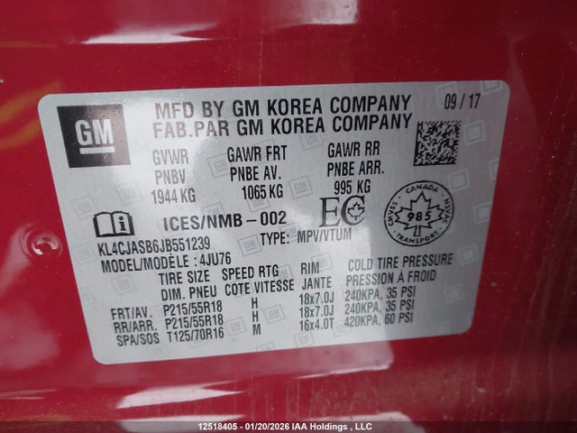 KL4CJASB6JB551239 Buick Encore Preferred