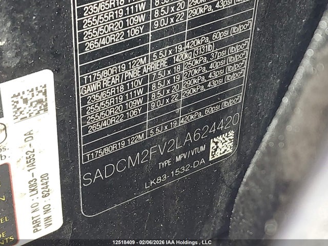 Jaguar F-PACE S 2020 SADCM2FV2LA624420 Image 9