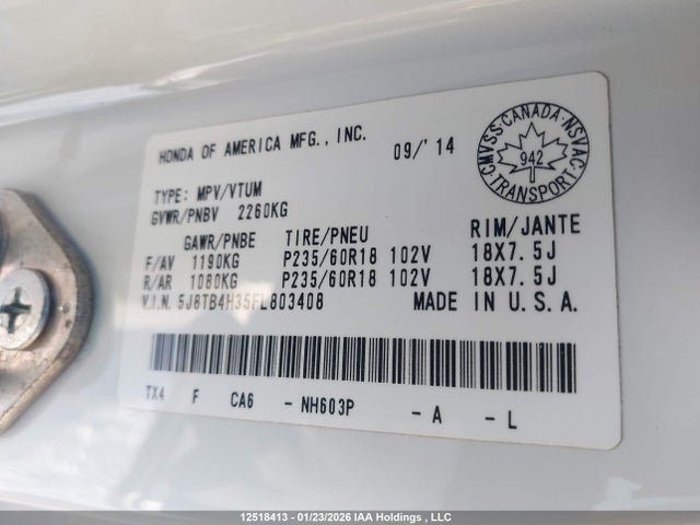Acura RDX 2015 5J8TB4H35FL803408 Image 9
