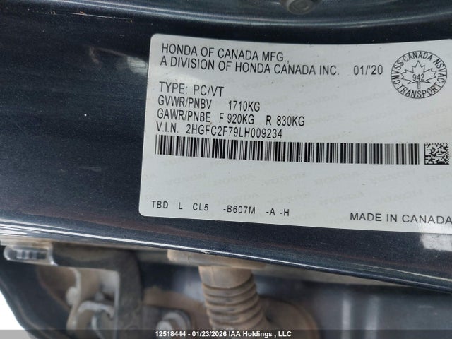 2HGFC2F79LH009234 Honda CIVIC EX