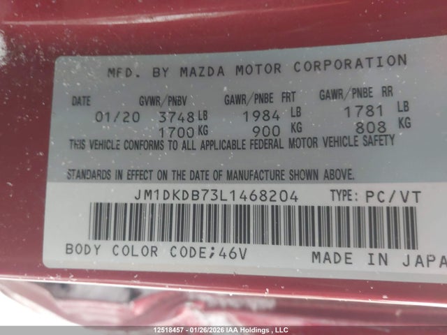 JM1DKDB73L1468204 Mazda Cx-3 Gx