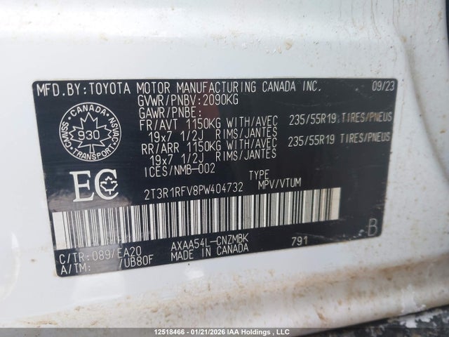2T3R1RFV8PW404732 Toyota Rav4 Xle/xle Premium