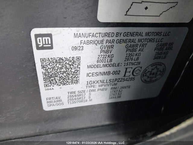 1GKKNLLS1PZ254285 GMC Acadia At4