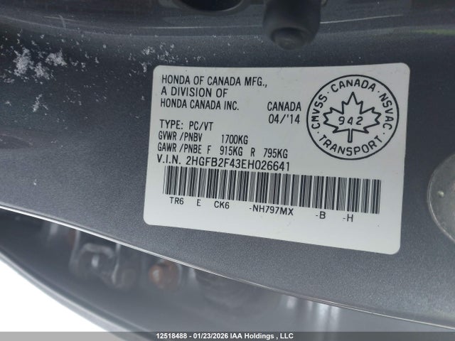 2HGFB2F43EH026641 Honda Civic Lx