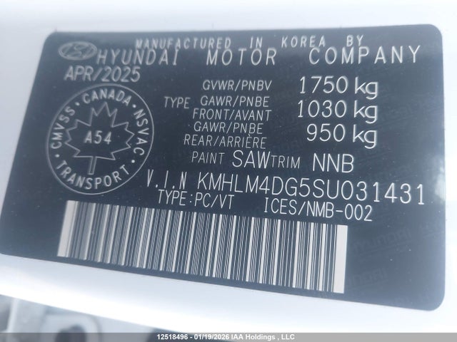 KMHLM4DG5SU031431 Hyundai Elantra Sel Sport