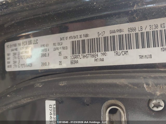 RAM 1500 Slt 2017 1C6RR7LT0HS770024 Image 9