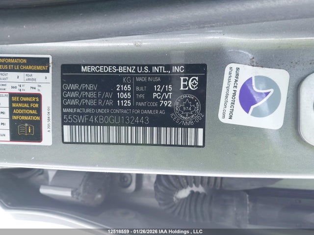 55SWF4KB0GU132443 Mercedes-Benz C 300 4matic