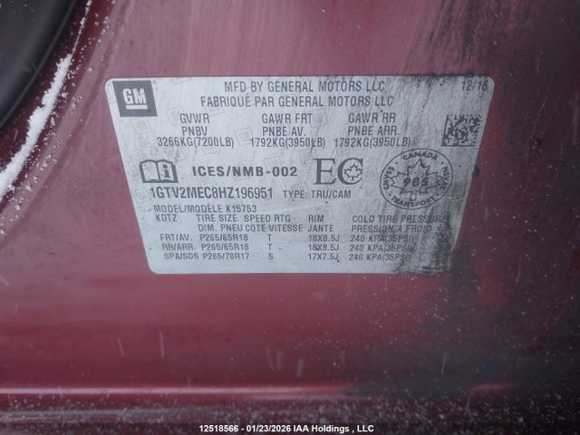 1GTV2MEC8HZ196951 GMC SIERRA 1500