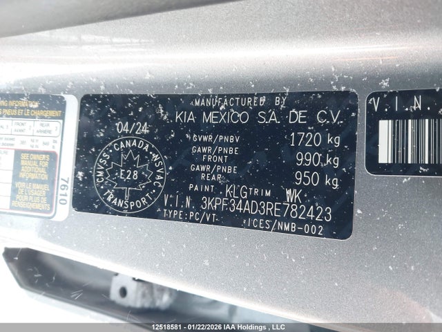 3KPF34AD3RE782423 KIA Forte Ex/ex+/ex Premium