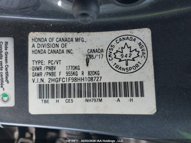 2HGFC1F98HH108727 Honda CIVIC SEDAN