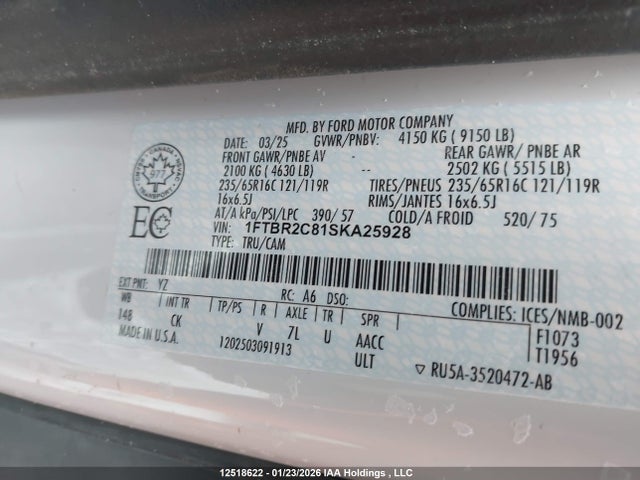 Ford Transit-250 Cargo 2025 1FTBR2C81SKA25928 Image 18