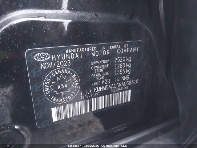 KMHM54AC6RA068518 Hyundai Ioniq 6 Limited