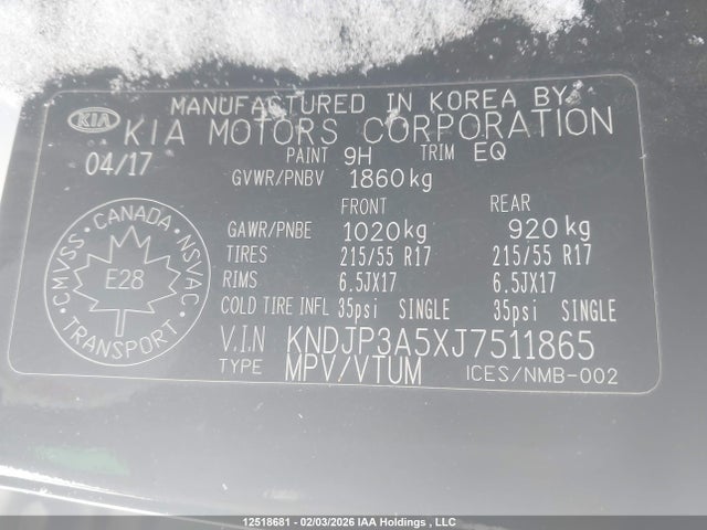 KNDJP3A5XJ7511865 KIA Soul