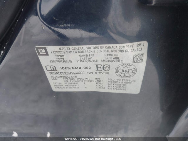 2GNALCEK3H1530090 Chevrolet EQUINOX LT