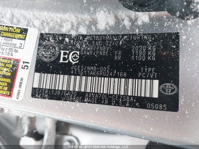 4T1G11AK6RU247168 Toyota Camry Se Night Shade/se