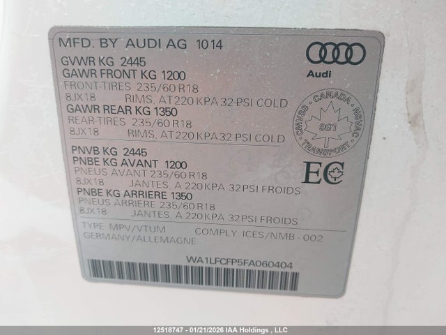 WA1LFCFP5FA060404 Audi Q5 Premium Plus