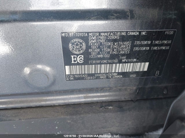 2T3R1RFV0MC162760 Toyota Rav4 Xle/xle Premium