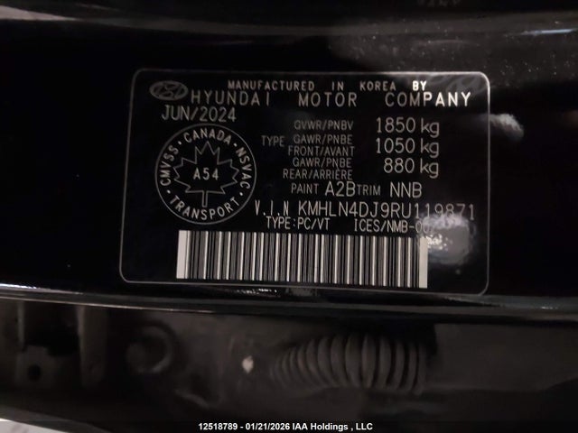 KMHLN4DJ9RU119871 Hyundai Elantra Hybrid Luxury