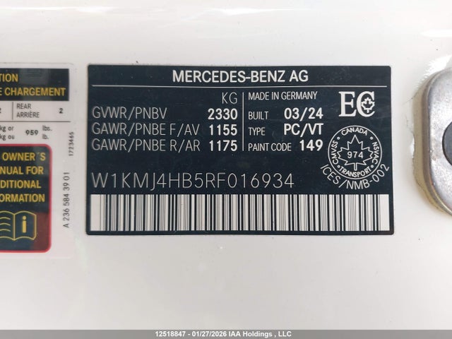 W1KMJ4HB5RF016934 Mercedes-Benz Cle 300 4matic