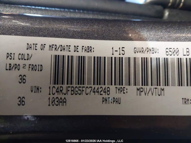Jeep Grand Cherokee Limited 2015 1C4RJFBG5FC744248 Image 19