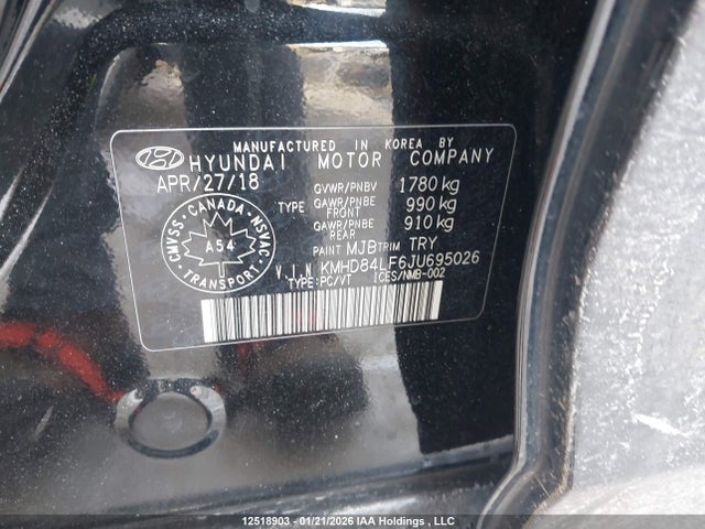KMHD84LF6JU695026 Hyundai ELANTRA GL