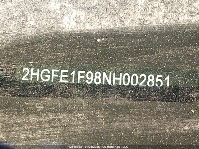 2HGFE1F98NH002851 Honda Civic Touring
