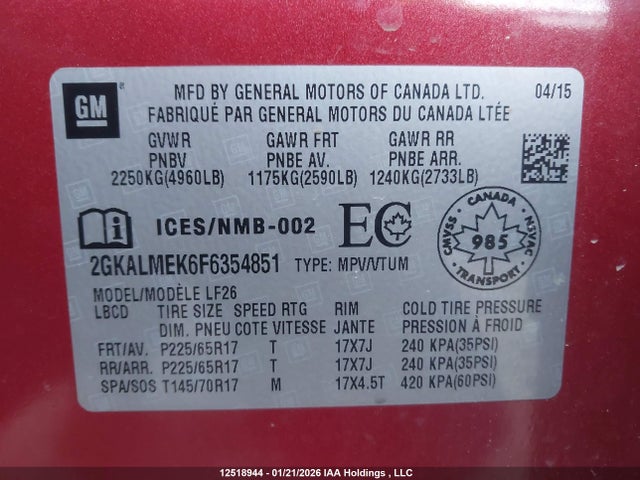 2GKALMEK6F6354851 GMC Terrain Sle-1