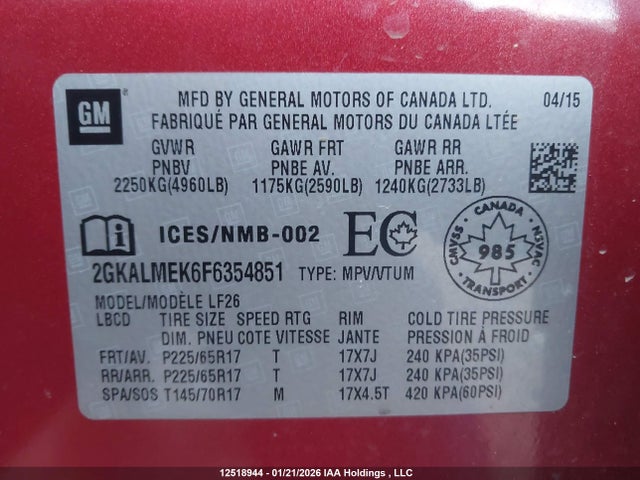 2GKALMEK6F6354851 GMC Terrain Sle-1