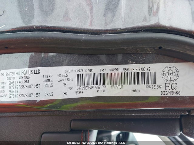 Продаж на аукціоні авто 2017 Jeep Cherokee Trailhawk, vin: 1C4PJMBS3HW627768, номер лоту: 12518953
