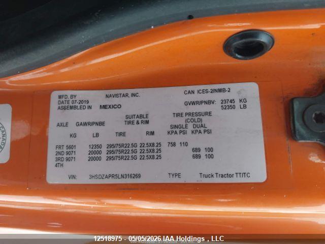 3HSDZAPR5LN316269 International Lt625