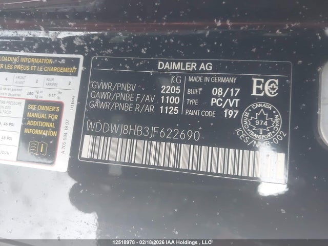 WDDWJ8HB3JF622690 Mercedes-Benz C 63 AMG-S