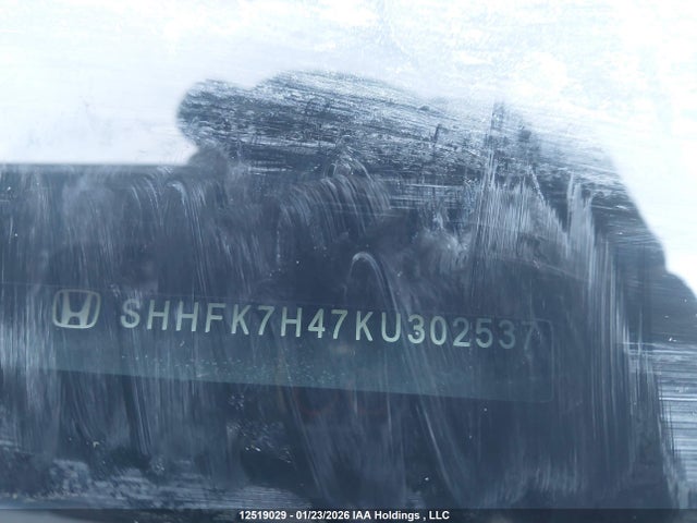 SHHFK7H47KU302537 Honda Civic