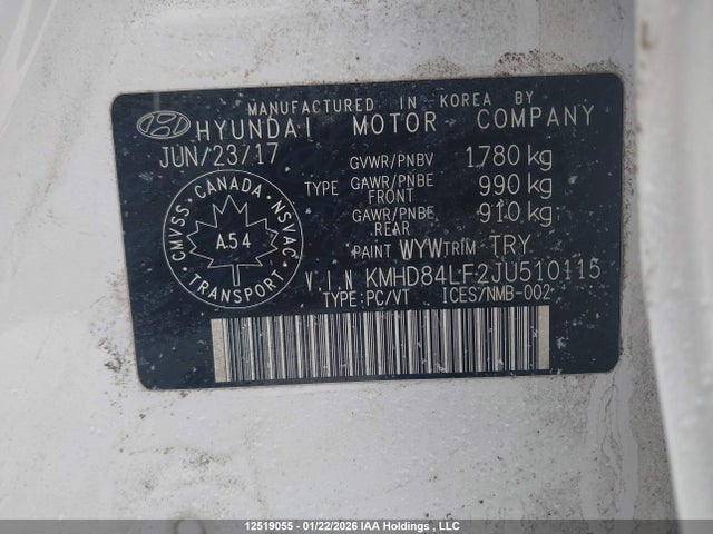 KMHD84LF2JU510115 Hyundai Elantra Sel/value/limited