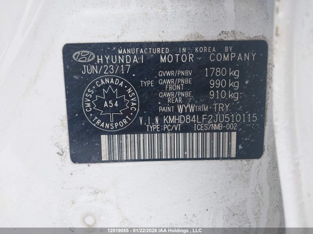 KMHD84LF2JU510115 Hyundai Elantra Sel/value/limited
