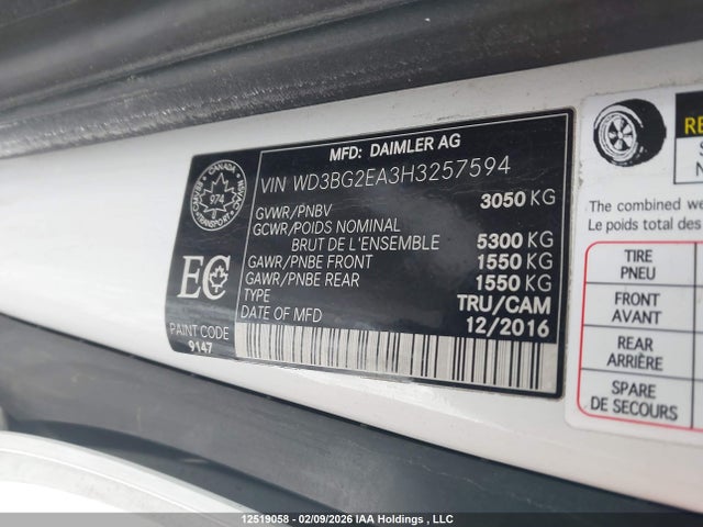 Mercedes-Benz Metris 2017 WD3BG2EA3H3257594 Image 9