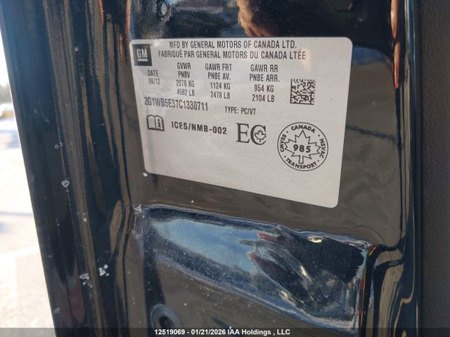 12519069 :رقم المزاد ، 2G1WB5E37C1330711 vin ، 2012 Chevrolet Impala Lt مزاد بيع