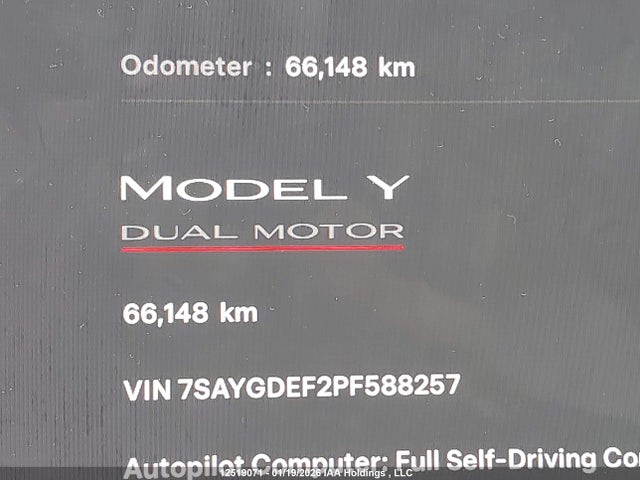7SAYGDEF2PF588257 Tesla Model Y