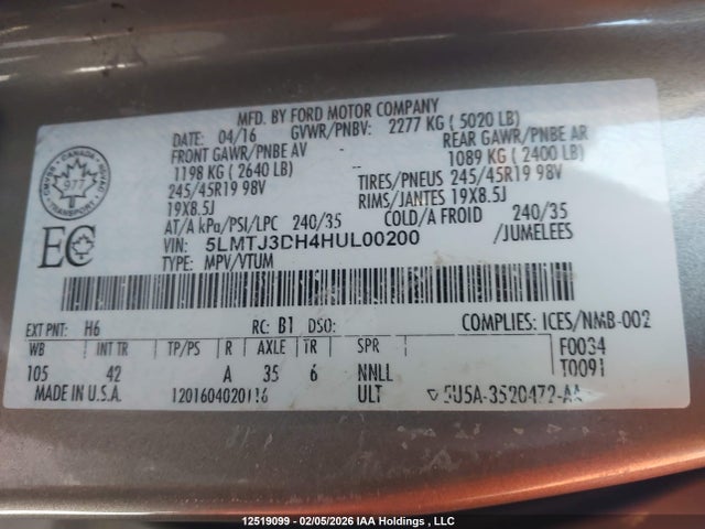 Lincoln Mkc Reserve 2017 5LMTJ3DH4HUL00200 Image 9