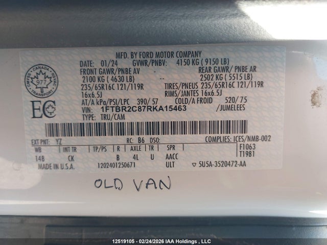 Ford Transit-250 Cargo 2024 1FTBR2C87RKA15463 Image 18