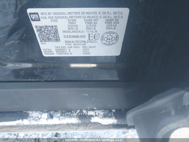 3GKALTEV7NL275171 GMC Terrain Sle