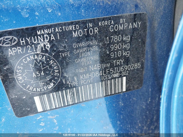 KMHD84LF5JU690285 Hyundai Elantra Sel/value/limited