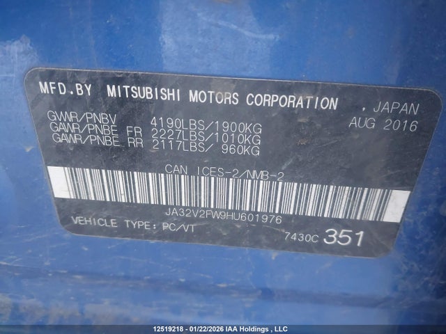 Mitsubishi Lancer Es/se/sel 2017 JA32V2FW9HU601976 Image 19