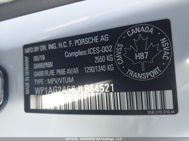 WP1AG2A56JLB64521 Porsche Macan Gts