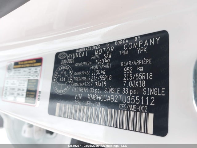 KM8HCCAB2TU355112 Hyundai Kona Preferred