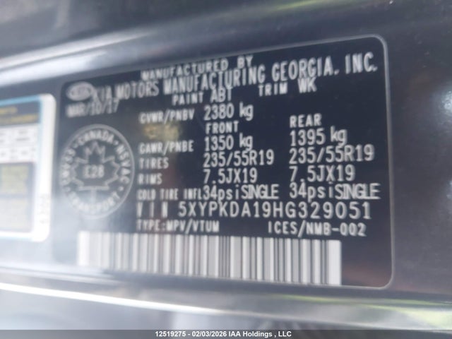 KIA Sorento 2.0l Sx 2017 5XYPKDA19HG329051 Image 18
