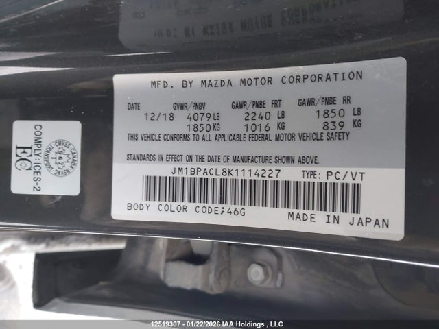 JM1BPACL8K1114227 Mazda Mazda3 Gs