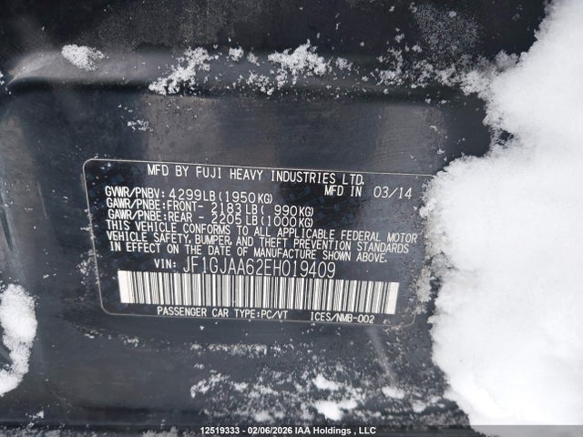 Subaru Impreza 2014 JF1GJAA62EH019409 Image 9